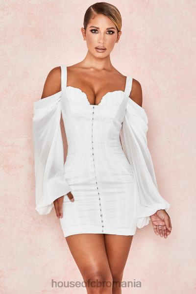 îmbrăcăminte House of CB rochie corset alb eva cu maneci de bluzon X4F68611