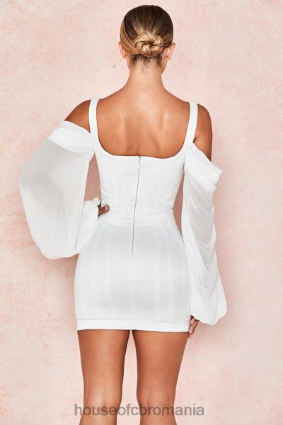 îmbrăcăminte House of CB rochie corset alb eva cu maneci de bluzon X4F68611