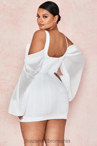 îmbrăcăminte House of CB rochie corset alb eva cu maneci de bluzon X4F68611