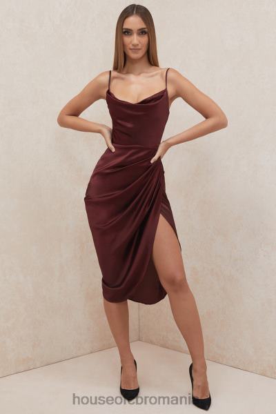îmbrăcăminte House of CB rochie corset balcon din satin stafide reva X4F68592