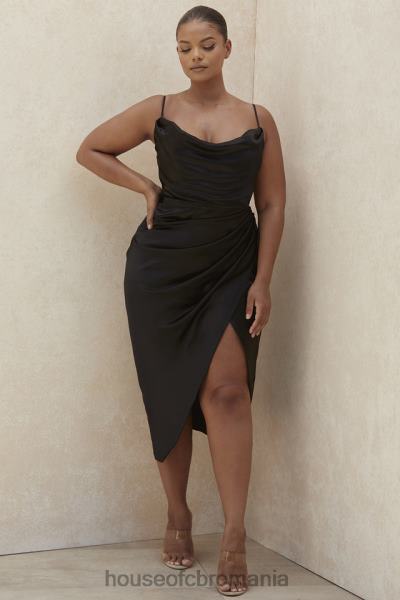 îmbrăcăminte House of CB rochie corset balcon reva satin negru X4F68601