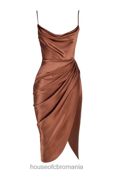 îmbrăcăminte House of CB rochie corset balcon reva toffee satin X4F68535