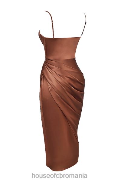 îmbrăcăminte House of CB rochie corset balcon reva toffee satin X4F68535