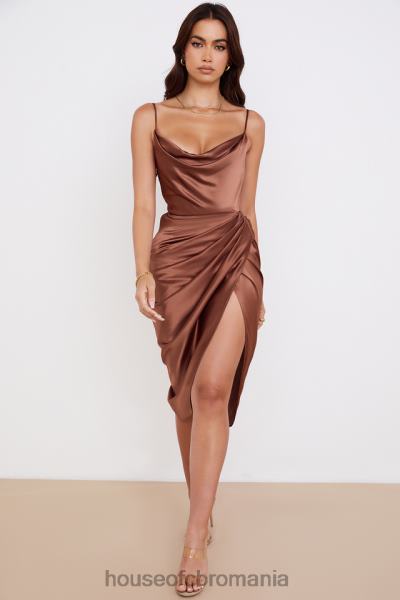 îmbrăcăminte House of CB rochie corset balcon reva toffee satin X4F68535