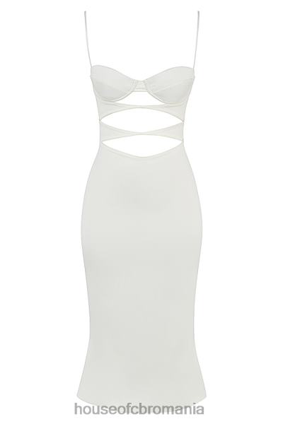 îmbrăcăminte House of CB rochie corset cu decupaj satin ivoire amalia X4F68450