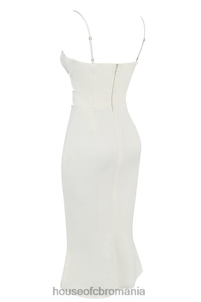 îmbrăcăminte House of CB rochie corset cu decupaj satin ivoire amalia X4F68450