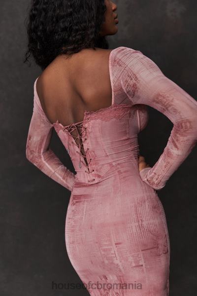 îmbrăcăminte House of CB rochie corset cu imprimeu roz seraphina X4F68151