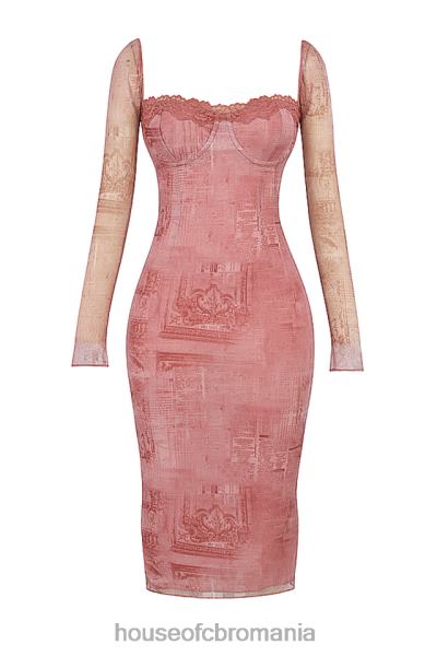 îmbrăcăminte House of CB rochie corset cu imprimeu roz seraphina X4F68151