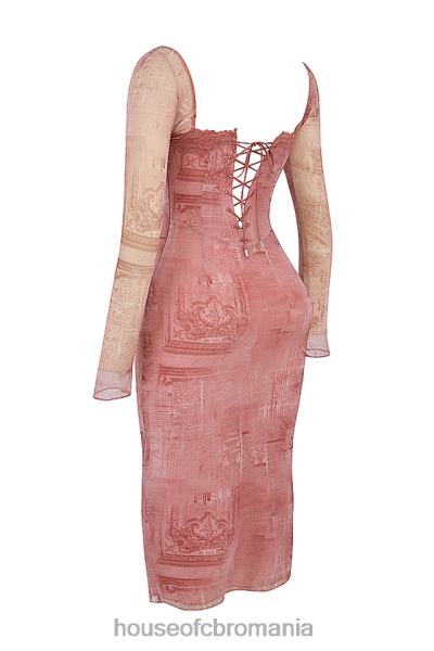 îmbrăcăminte House of CB rochie corset cu imprimeu roz seraphina X4F68151