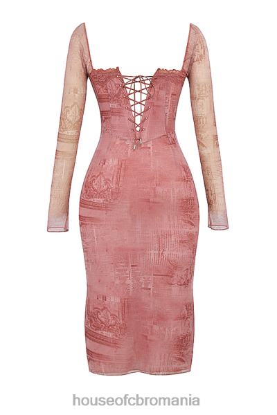 îmbrăcăminte House of CB rochie corset cu imprimeu roz seraphina X4F68151