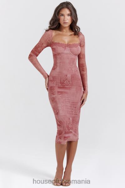 îmbrăcăminte House of CB rochie corset cu imprimeu roz seraphina X4F68151