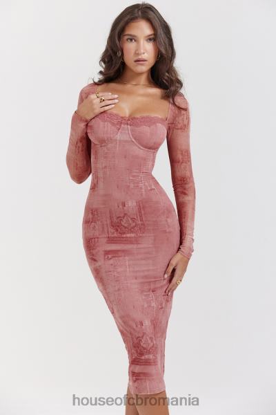 îmbrăcăminte House of CB rochie corset cu imprimeu roz seraphina X4F68151