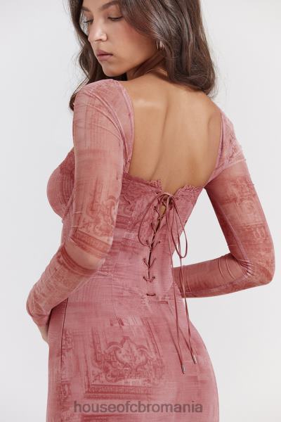îmbrăcăminte House of CB rochie corset cu imprimeu roz seraphina X4F68151