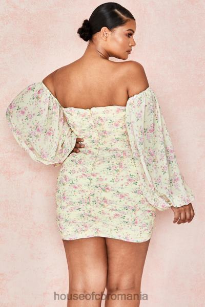 îmbrăcăminte House of CB rochie corset cu volane florale giovanna lemon X4F68610