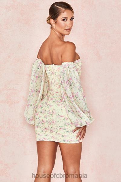 îmbrăcăminte House of CB rochie corset cu volane florale giovanna lemon X4F68610