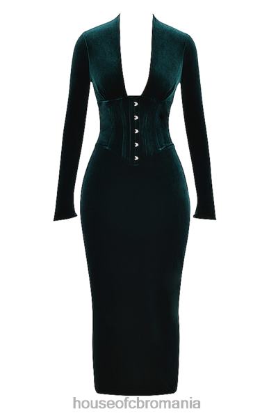 îmbrăcăminte House of CB rochie corset din catifea arabella forest X4F68339