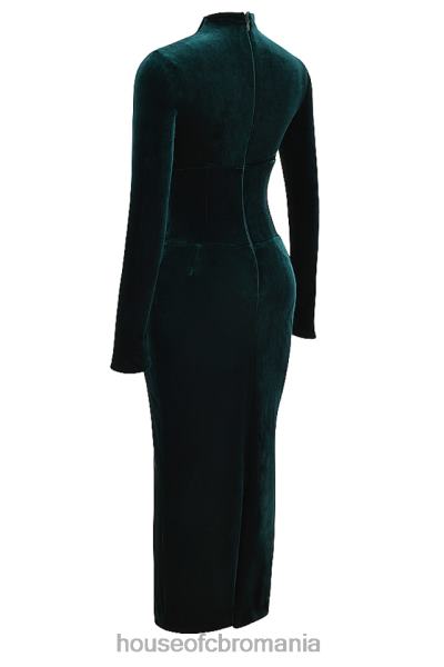 îmbrăcăminte House of CB rochie corset din catifea arabella forest X4F68339