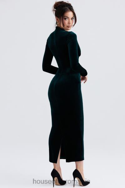 îmbrăcăminte House of CB rochie corset din catifea arabella forest X4F68339