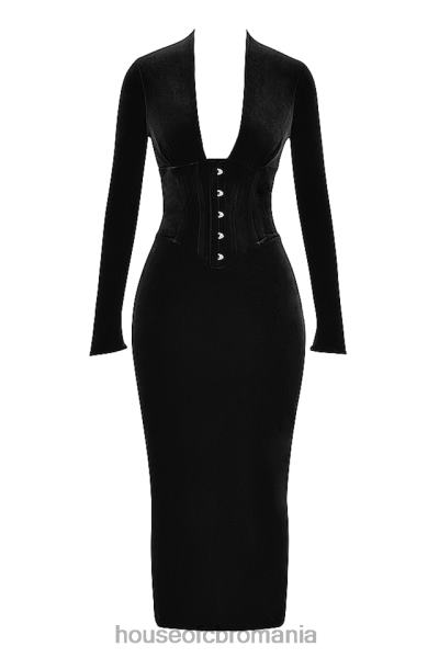 îmbrăcăminte House of CB rochie corset din catifea neagra arabella X4F68306