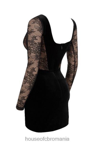 îmbrăcăminte House of CB rochie corset din catifea neagra si dantela elena X4F68585