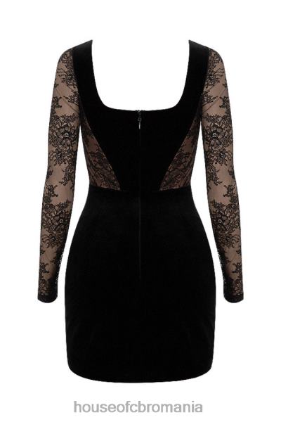 îmbrăcăminte House of CB rochie corset din catifea neagra si dantela elena X4F68585