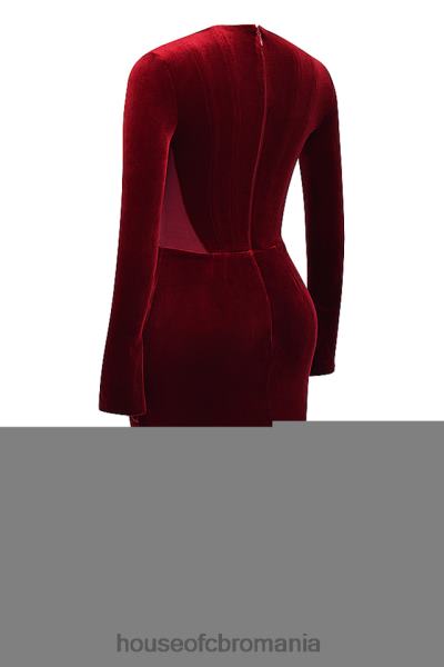 îmbrăcăminte House of CB rochie corset din catifea vin solaine X4F68338