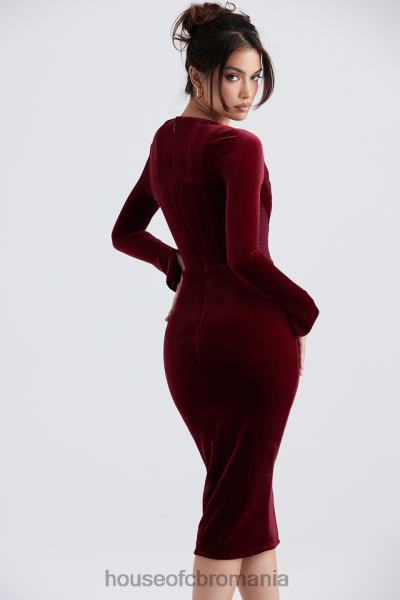 îmbrăcăminte House of CB rochie corset din catifea vin solaine X4F68338