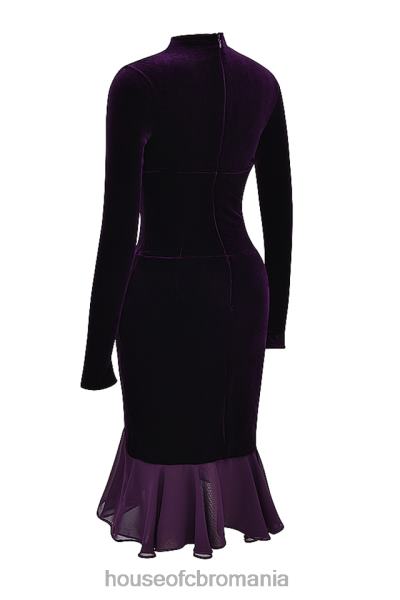 îmbrăcăminte House of CB rochie corset din catifea violet inchis dahna X4F68327