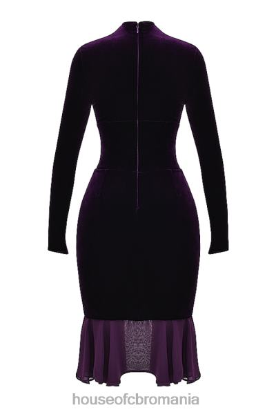 îmbrăcăminte House of CB rochie corset din catifea violet inchis dahna X4F68327