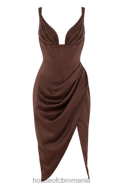 îmbrăcăminte House of CB rochie corset din satin ciocolata faye X4F68582