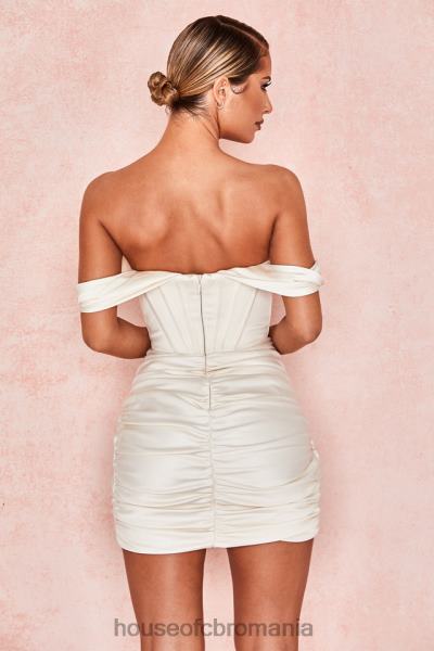 îmbrăcăminte House of CB rochie corset din satin ivoire coraline X4F68627