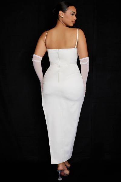 îmbrăcăminte House of CB rochie corset din satin ivory flora X4F68523