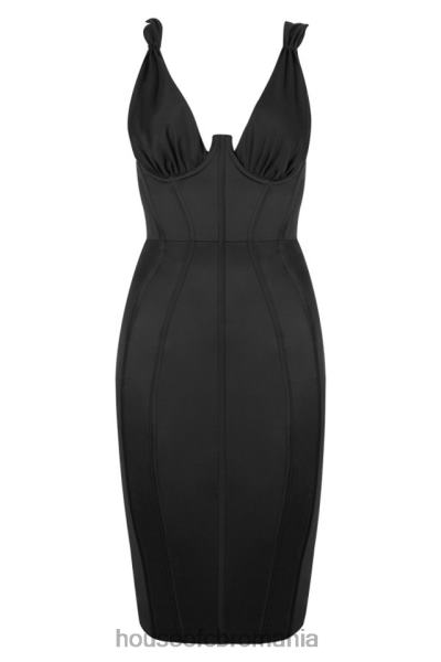 îmbrăcăminte House of CB rochie corset din satin negru anastasia X4F68623