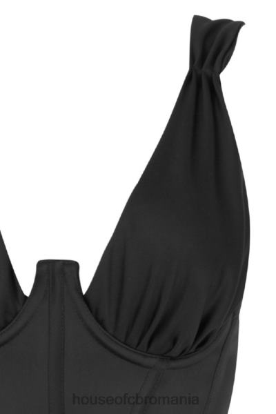 îmbrăcăminte House of CB rochie corset din satin negru anastasia X4F68623