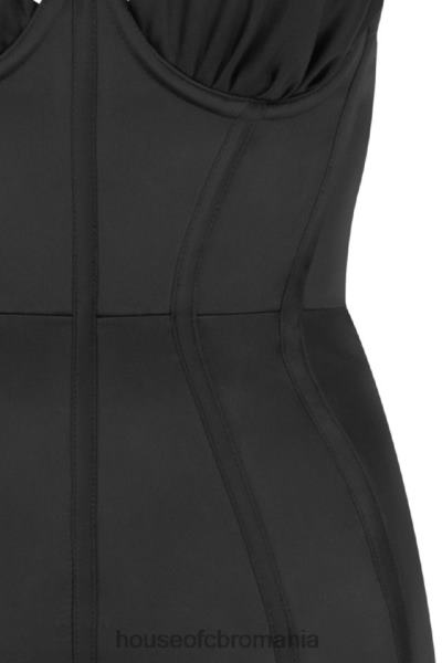 îmbrăcăminte House of CB rochie corset din satin negru anastasia X4F68623