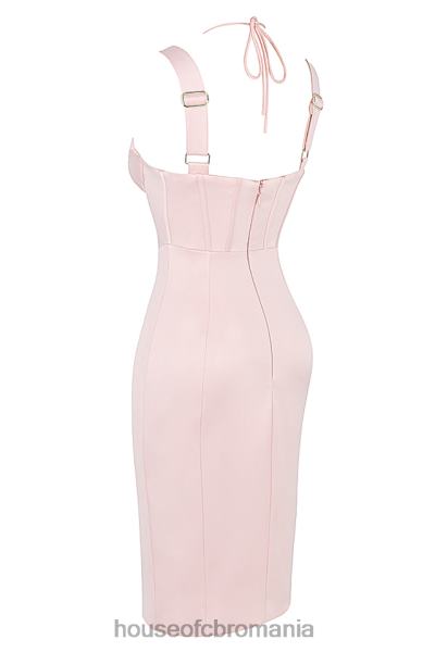 îmbrăcăminte House of CB rochie corset din satin roz bebe marsha X4F68541