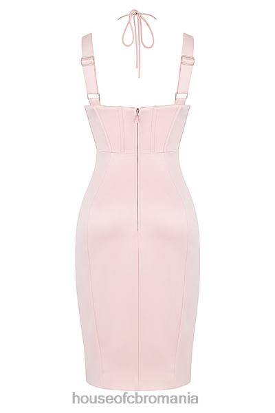 îmbrăcăminte House of CB rochie corset din satin roz bebe marsha X4F68541