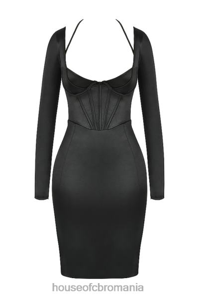 îmbrăcăminte House of CB rochie corset disc satin neagra grazia X4F68531