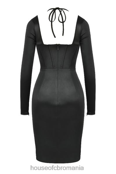 îmbrăcăminte House of CB rochie corset disc satin neagra grazia X4F68531
