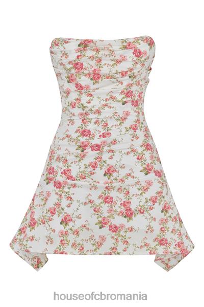 îmbrăcăminte House of CB rochie corset drapată cu imprimeu trandafir iasomie X4F68439