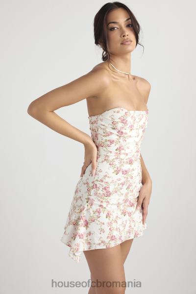 îmbrăcăminte House of CB rochie corset drapată cu imprimeu trandafir iasomie X4F68439