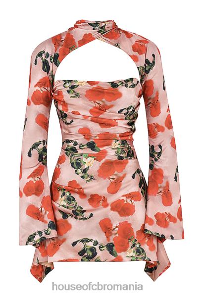 îmbrăcăminte House of CB rochie corset drapată cu imprimeu trandafir toira X4F68503