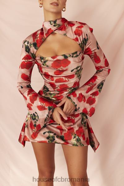 îmbrăcăminte House of CB rochie corset drapată cu imprimeu trandafir toira X4F68503