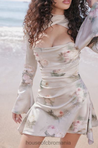 îmbrăcăminte House of CB rochie corset drapată floral toira vintage X4F68272
