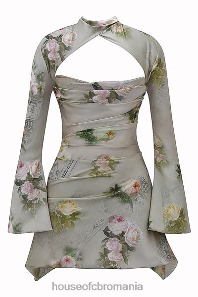 îmbrăcăminte House of CB rochie corset drapată floral toira vintage X4F68272