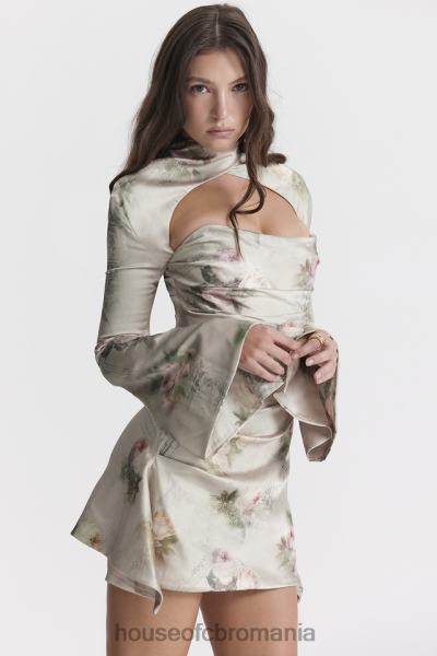 îmbrăcăminte House of CB rochie corset drapată floral toira vintage X4F68272