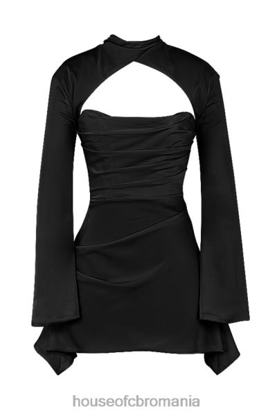 îmbrăcăminte House of CB rochie corset drapată neagră toira X4F68473