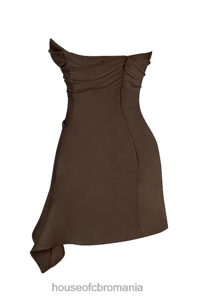 îmbrăcăminte House of CB rochie corset fără bretele drapată ciocolată jasmine X4F68418