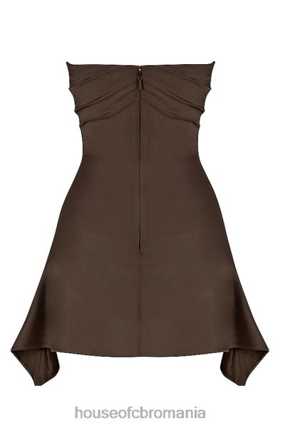 îmbrăcăminte House of CB rochie corset fără bretele drapată ciocolată jasmine X4F68418
