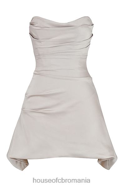 îmbrăcăminte House of CB rochie corset fără bretele drapată jasmine oyster X4F68451